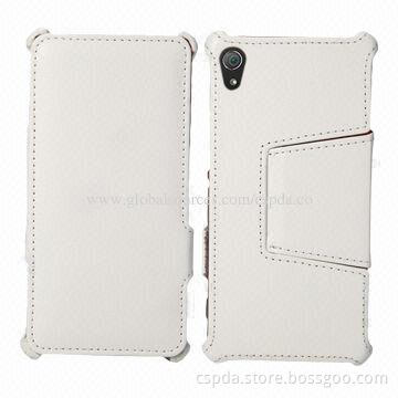 Heat setting PU flip leather case for Sony Xperia Z2, OEM and ODM orders acceptable